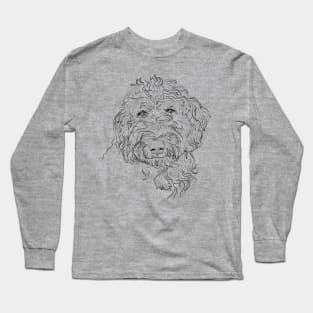 Goldendoodle Dog Sketch Drawing Tee Long Sleeve T-Shirt